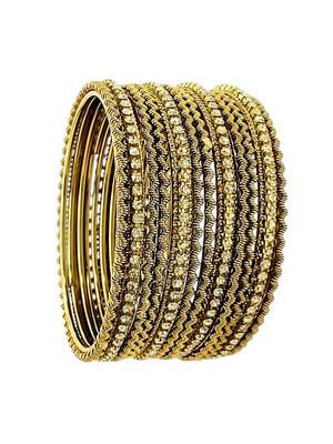 Set of 12 antique gold plated cz bangles 3