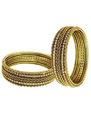 Set of 12 antique gold plated cz bangles 4