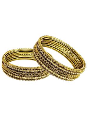 Set of 12 antique gold plated cz bangles 5