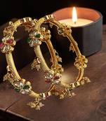 Set of 2 gold plated kundan kashmiri bangles