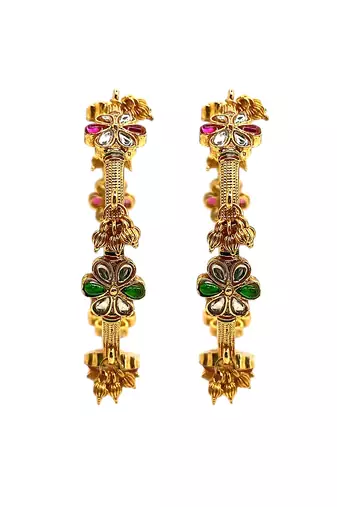 Set of 2 gold plated kundan kashmiri bangles