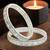 Set of 2 rhodium plated baguette american diamond bangles