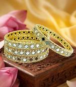 Gold plated set of 4 square mirror bangle set