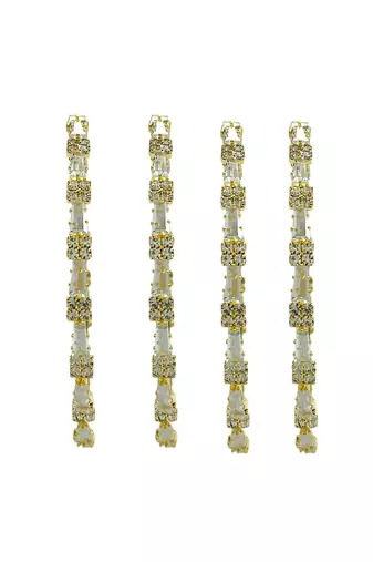 Gold plated set of 4 american diamond baguette bangles