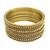 Antique gold plated set of 12 beaded textured bangles