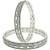 Set of 2 rhodium plated baguette american diamond bangles