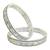 Set of 2 rhodium plated baguette american diamond bangles