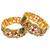 Set of 2 kundan elephant  gold plated bridal screw kada bangles