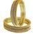 Antique gold plated set of 12 beaded textured bangles