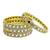 Gold plated set of 4 square mirror bangle set