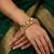 Set of 2 kundan elephant  gold plated bridal screw kada bangles