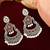 Silver oxidised chandbali earrings