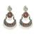 Silver oxidised chandbali earrings