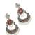Silver oxidised chandbali earrings