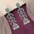 Silver oxidised turquoise lyered long jhumka earrings