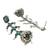 Silver oxidised turquoise lyered long jhumka earrings