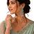 Silver oxidised turquoise lyered long jhumka earrings