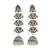 Silver oxidised pastel pink lyered long jhumka earrings