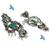 Silver oxidised peacock motif green jhumka earrings