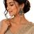 Silver oxidised peacock motif green jhumka earrings