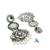Silver oxidised kundan mint green long earrings