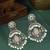 Silver oxidised kundan pastal pink chandbali earrings