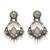 Silver oxidised kundan pastal pink chandbali earrings