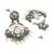Silver oxidised kundan pastal pink chandbali earrings