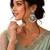 Silver oxidised kundan pastal pink chandbali earrings