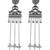 Silver oxidized peacock kashmiri long earrings