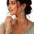 Silver oxidized peacock kashmiri long earrings