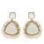 Gold plated triangle shape white earrings