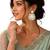 Gold plated triangle shape white earrings