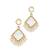 Gold plated square shape white earrings