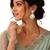 Gold plated square shape white earrings