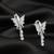 Silver plated cz butterfly hoop earrings