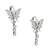 Silver plated cz butterfly hoop earrings