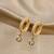 Gold plated fancy cz small hoop earrings