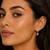 Gold plated fancy cz small hoop earrings