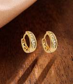 Gold plated elegant cz small hoop earrings