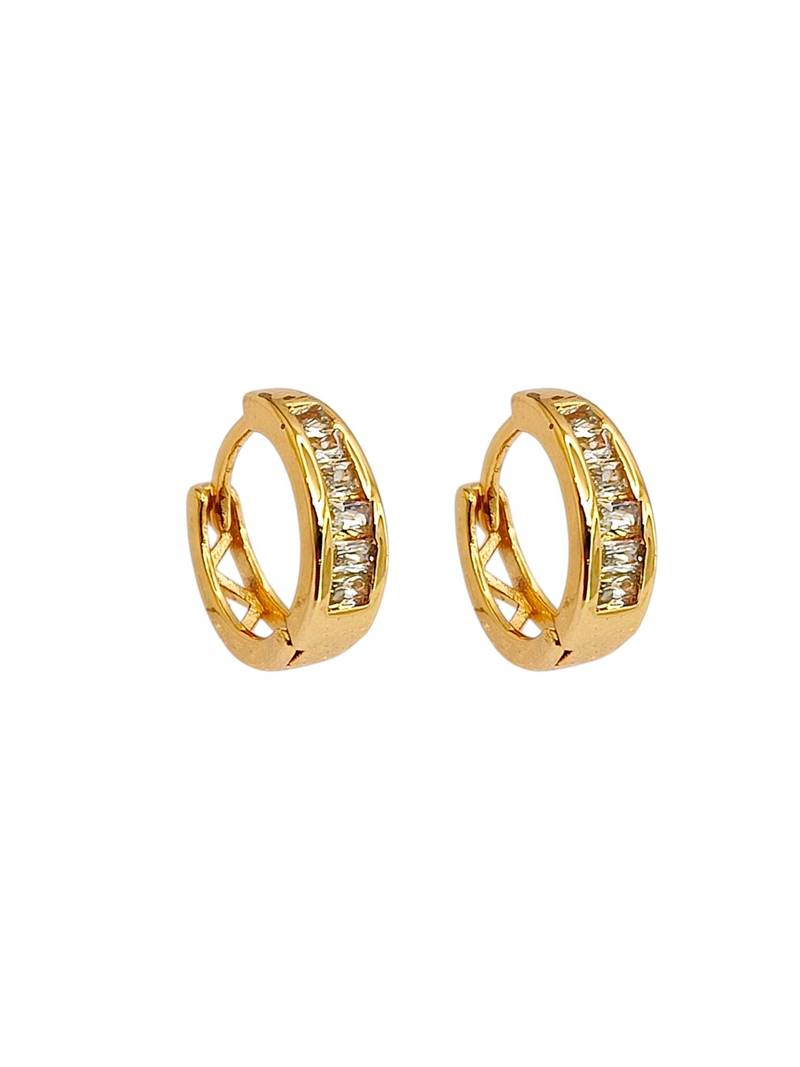 Gold plated elegant cz small hoop earrings