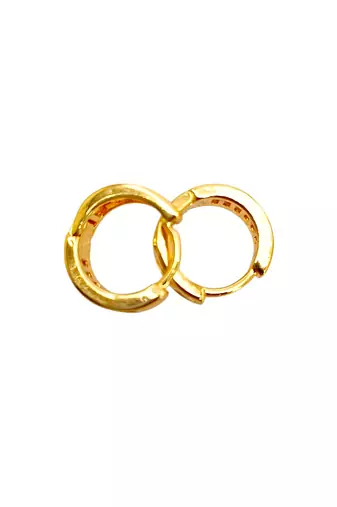 Gold plated elegant cz small hoop earrings
