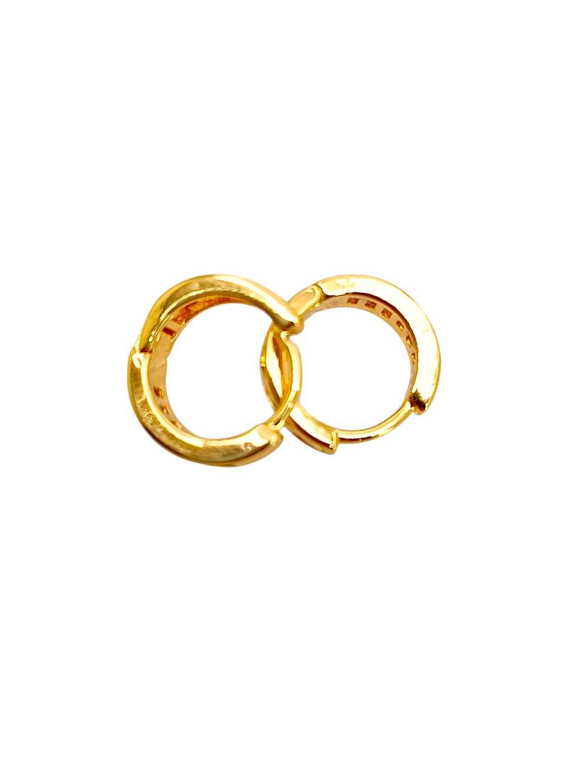 Gold plated elegant cz small hoop earrings