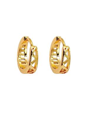Gold plated elegant cz small hoop earrings 5