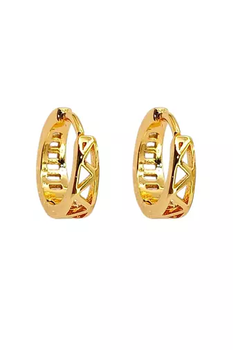 Gold plated elegant cz small hoop earrings
