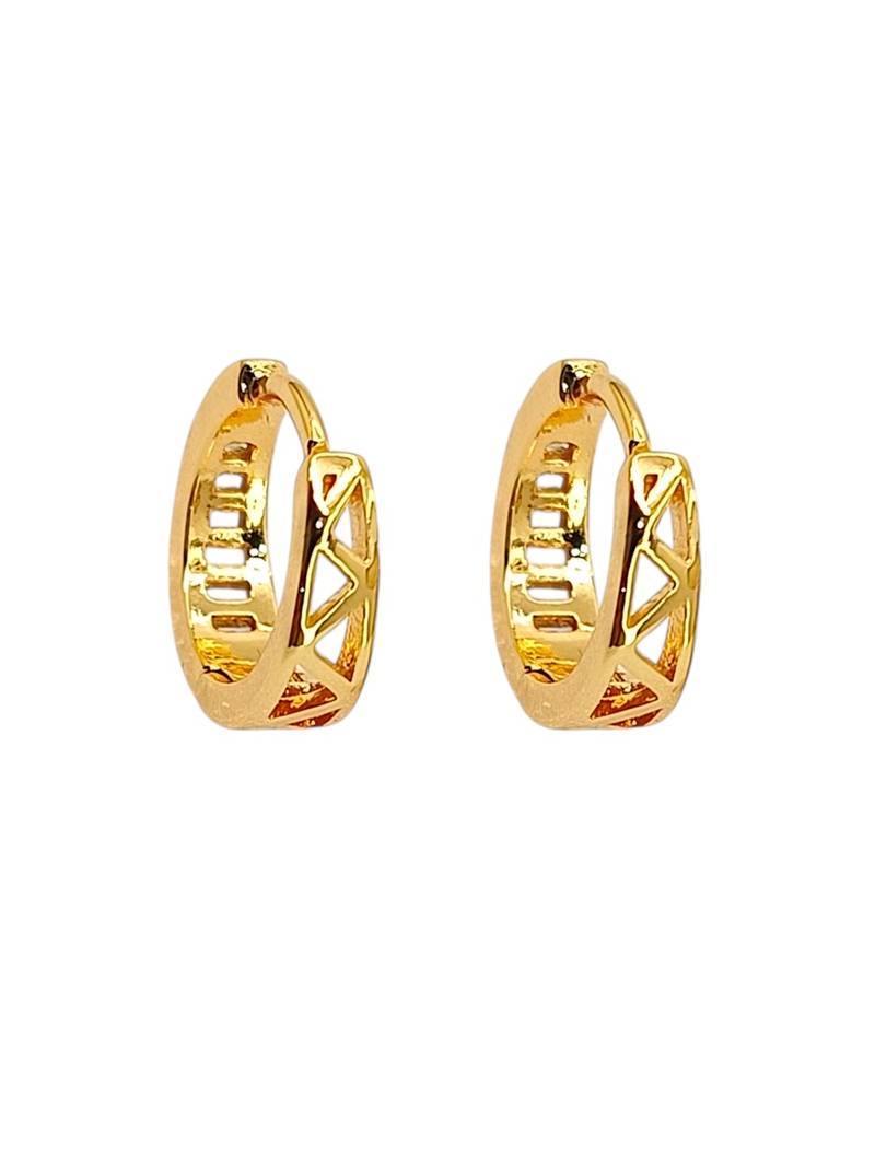 Gold plated elegant cz small hoop earrings