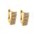 Gold plated cz rectangular hoop earrings