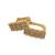 Gold plated cz rectangular hoop earrings