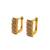 Gold plated cz rectangular hoop earrings