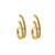 Gold plated cz double hoop earrings